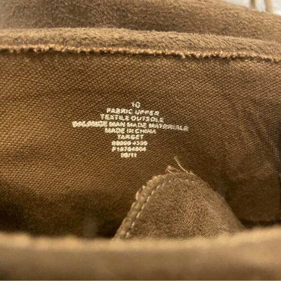 MOSSIMO SUPPLY CO Taupe Faux Suede Lace Up Booties Sz 10 - Picture 3 of 7